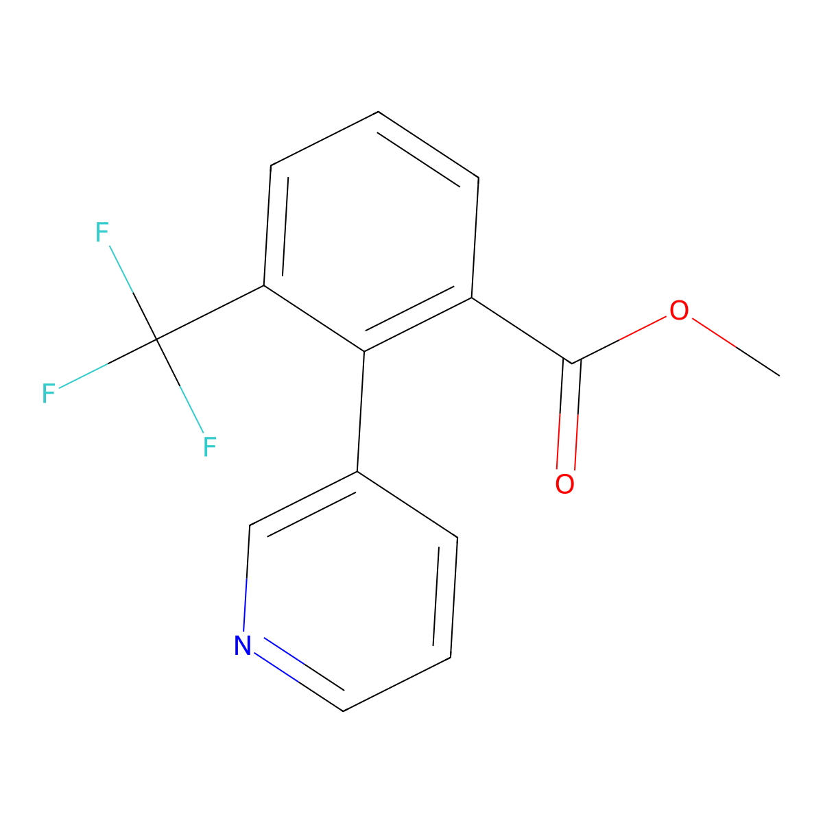 Methyl 2-pyridin-3-yl-3-(trifluoromethyl)benzoate molecular structure, CAS 1214360-40-3