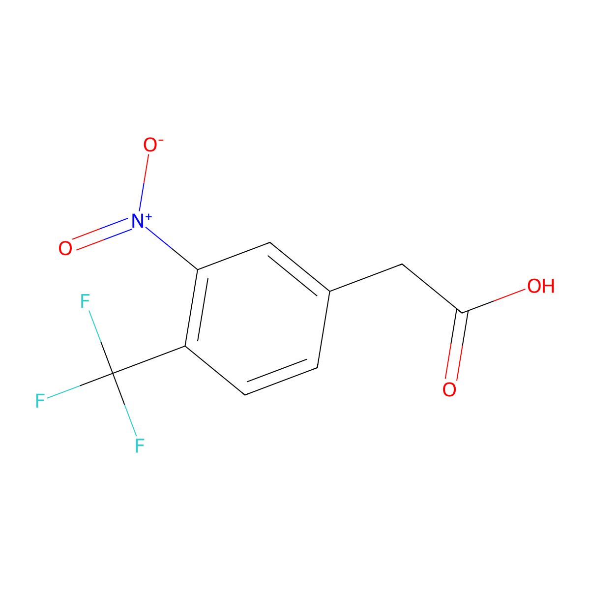 2-(3-Nitro-4-(trifluoromethyl)phenyl)acetic acid molecular structure, CAS 1214360-56-1