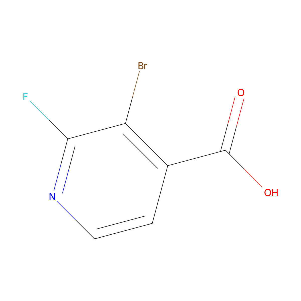 3-Bromo-2-fluoropyridine-4-carboxylic acid molecular structure, CAS 1214360-60-7