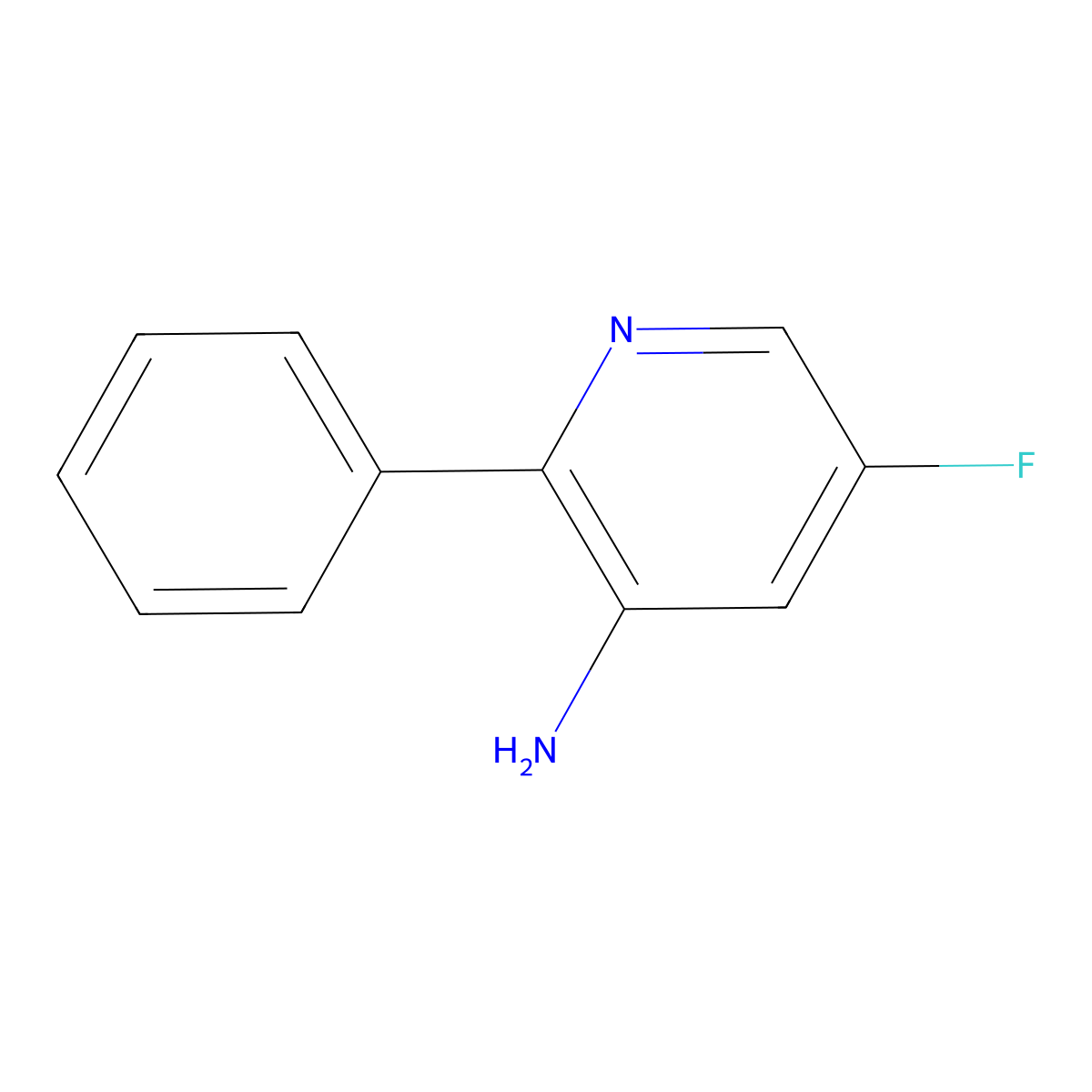 5-Fluoro-2-phenylpyridin-3-amine molecular structure, CAS 1214360-61-8