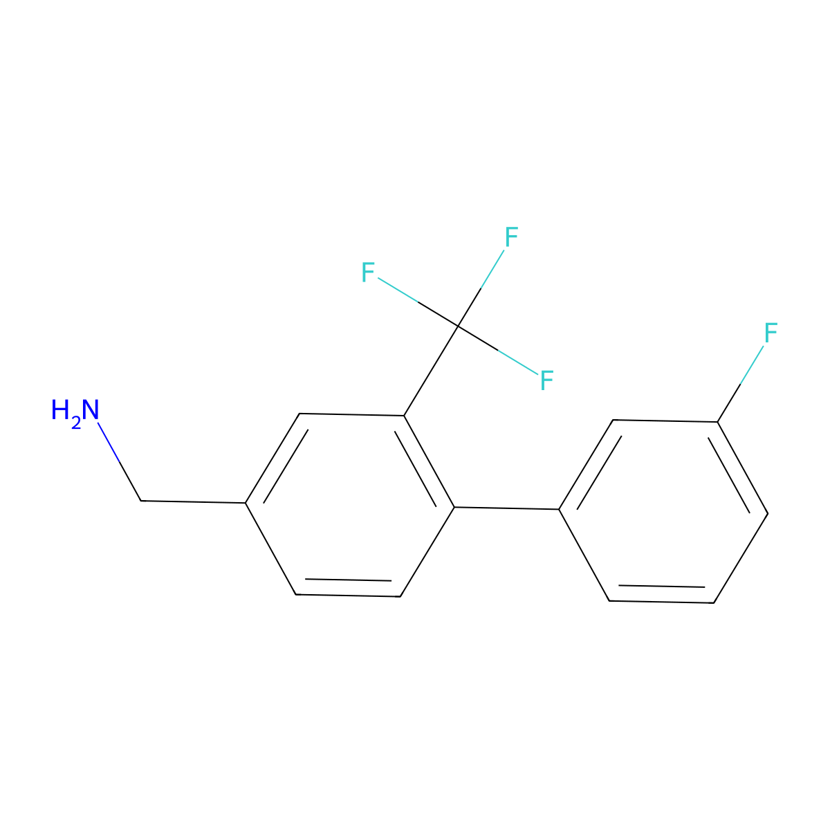 [4-(3-Fluorophenyl)-3-(trifluoromethyl)phenyl]methanamine molecular structure, CAS 1214360-68-5