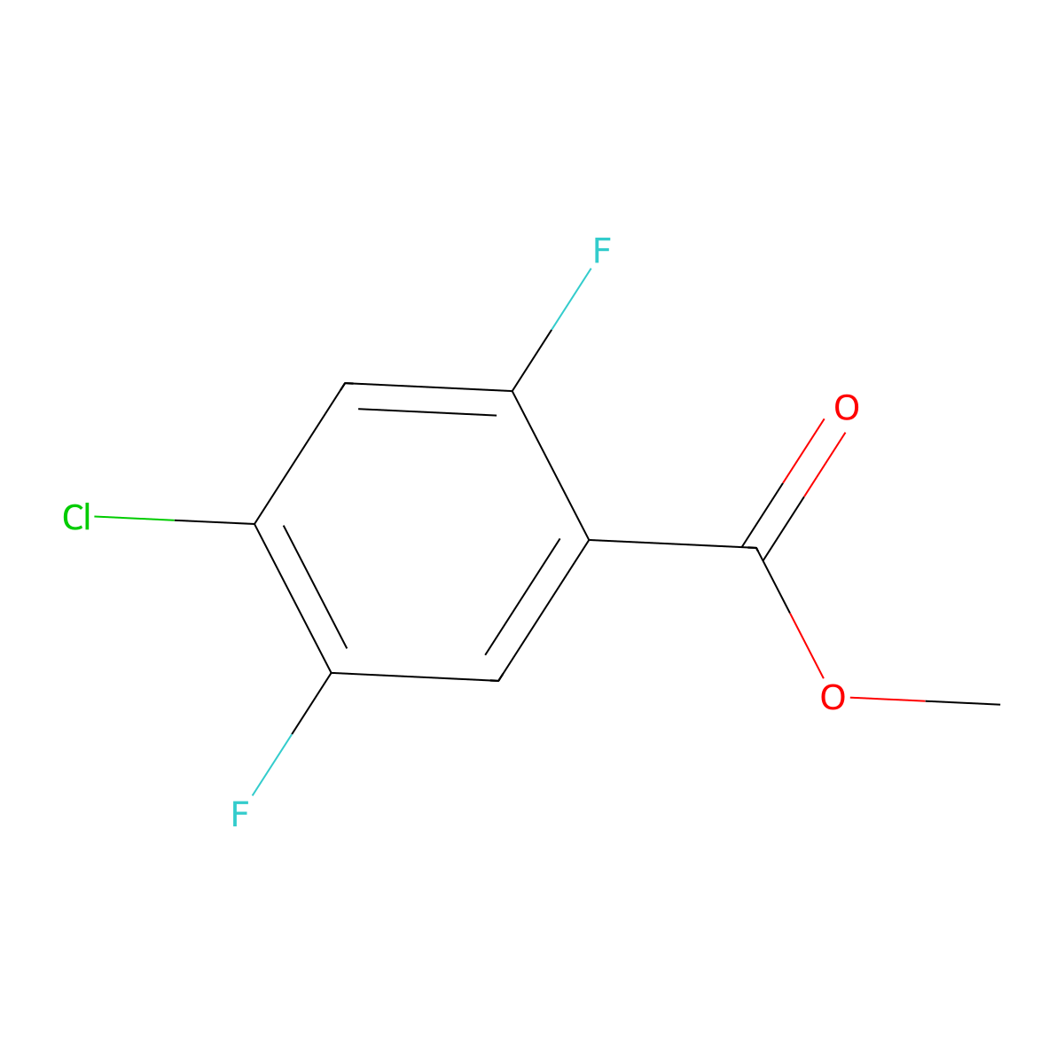Methyl 4-chloro-2,5-difluorobenzoate molecular structure, CAS 1214361-01-9