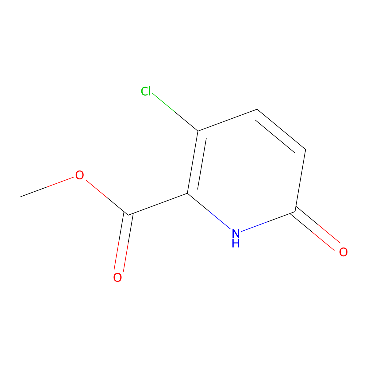 Methyl 3-chloro-6-oxo-1,6-dihydropyridine-2-carboxylate molecular structure, CAS 1214361-05-3