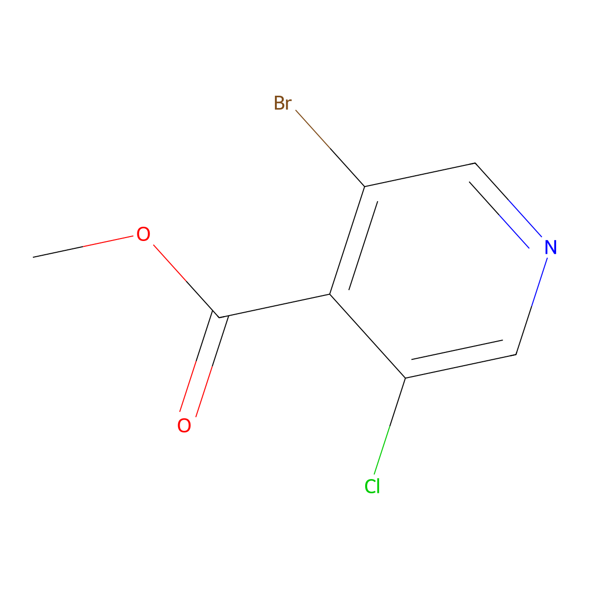 Methyl 3-bromo-5-chloroisonicotinate molecular structure, CAS 1214361-19-9