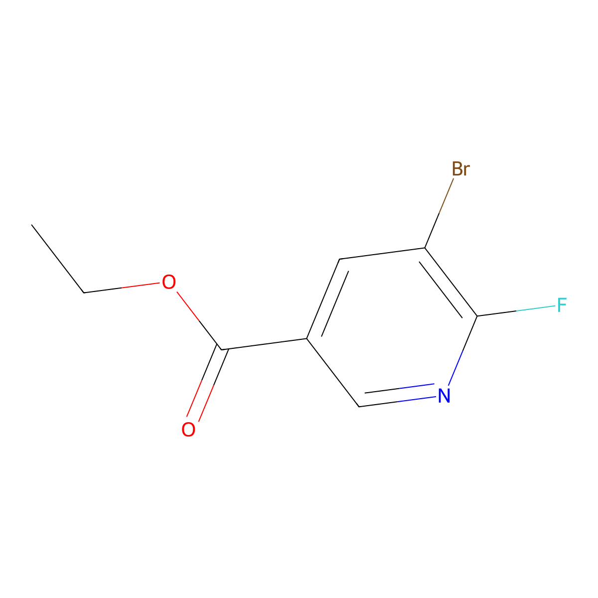 Ethyl 5-bromo-6-fluoronicotinate molecular structure, CAS 1214361-25-7