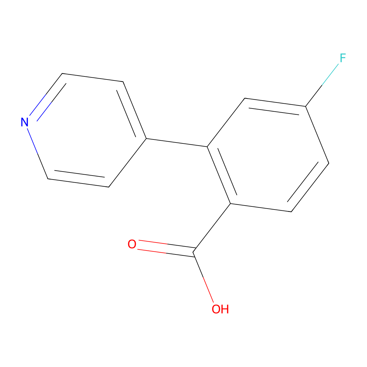 4-Fluoro-2-pyridin-4-ylbenzoic acid molecular structure, CAS 1214361-37-1