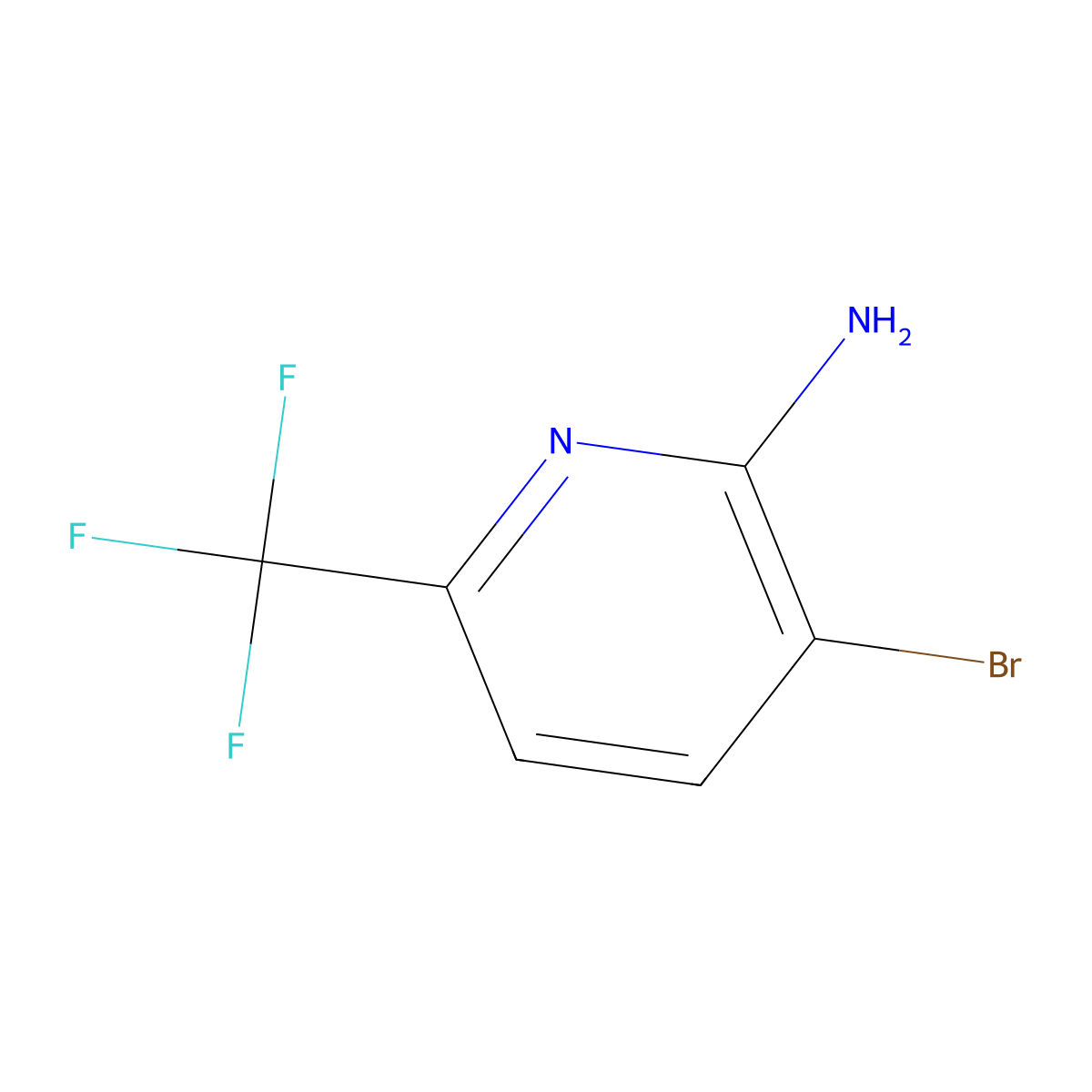 3-Bromo-6-(trifluoromethyl)pyridin-2-amine molecular structure, CAS 1214361-39-3
