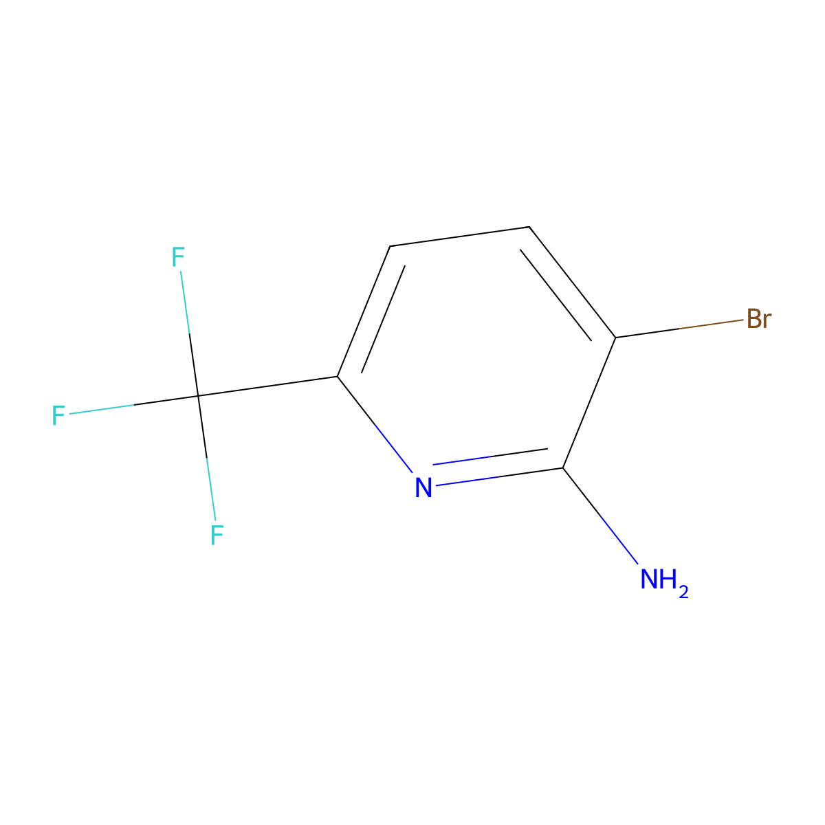 3-Bromo-6-(trifluoromethyl)pyridin-2-amine molecular structure, CAS 1214361-39-3