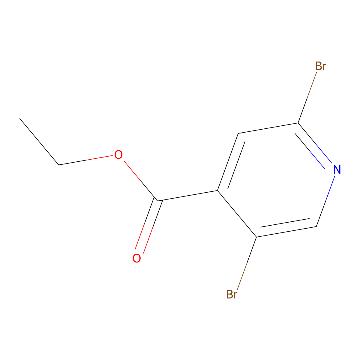 Ethyl 2,5-dibromoisonicotinate molecular structure, CAS 1214361-41-7