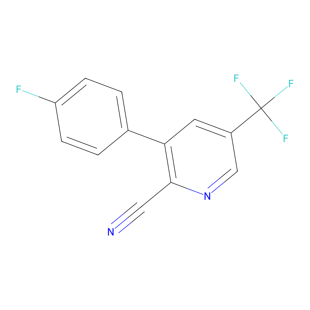 3-(4-Fluorophenyl)-5-(trifluoromethyl)picolinonitrile molecular structure, CAS 1214361-43-9