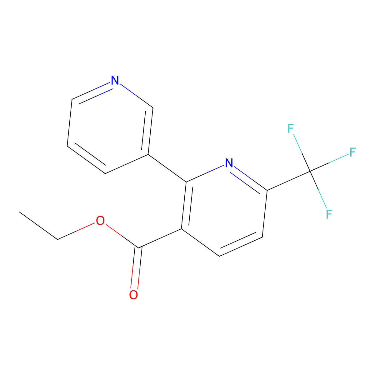 Ethyl 2-(pyridin-3-yl)-6-(trifluoromethyl)nicotinate molecular structure, CAS 1214361-54-2