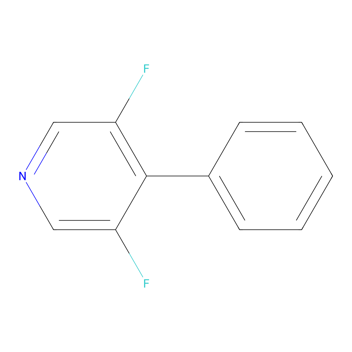 3,5-Difluoro-4-phenylpyridine molecular structure, CAS 1214361-80-4