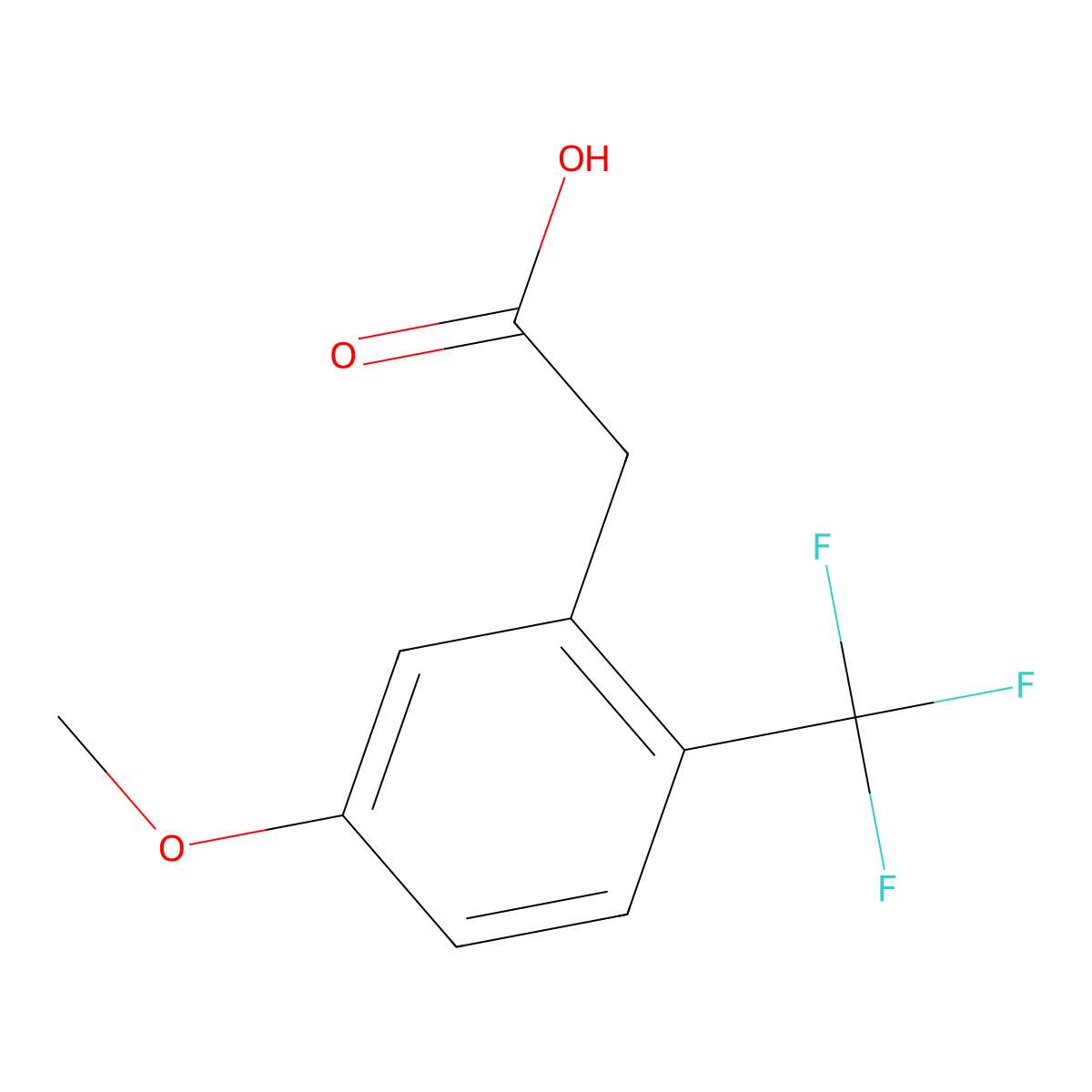2-(5-Methoxy-2-(trifluoromethyl)phenyl)acetic acid molecular structure, CAS 1214361-90-6