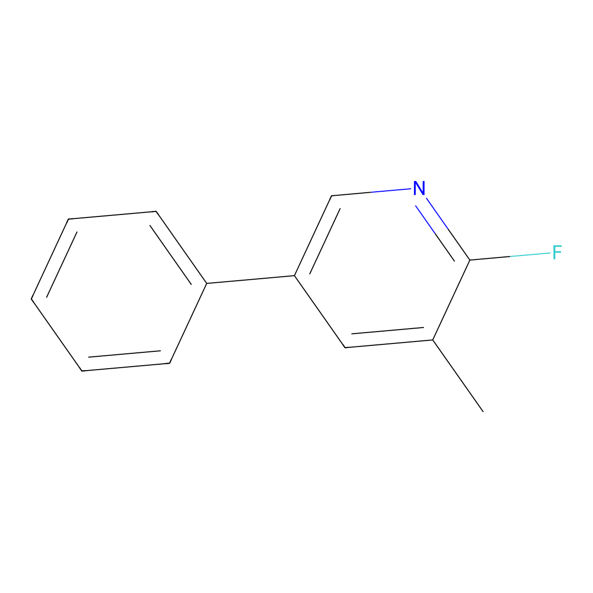 2-Fluoro-3-methyl-5-phenylpyridine molecular structure, CAS 1214362-13-6