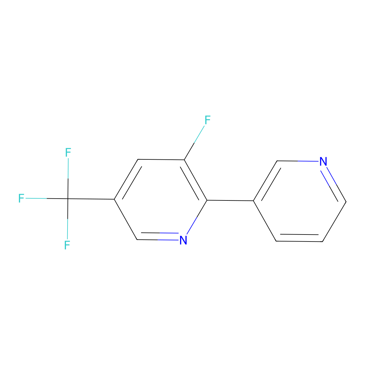 3-Fluoro-2-(pyridin-3-yl)-5-(trifluoromethyl)pyridine molecular structure, CAS 1214362-22-7