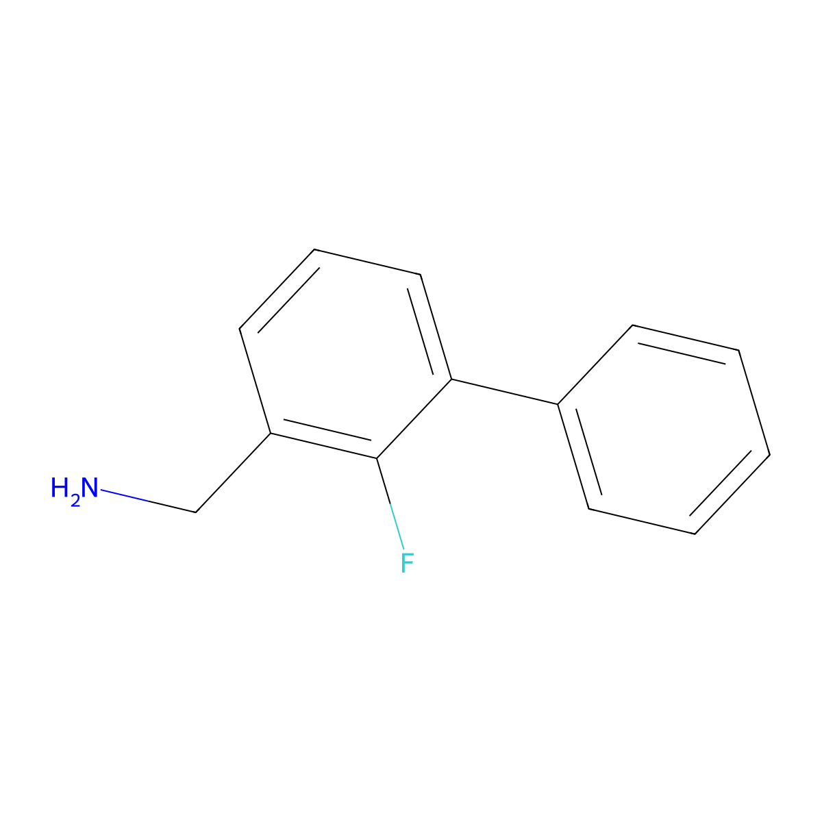 (2-Fluoro-3-phenylphenyl)methanamine molecular structure, CAS 1214362-25-0
