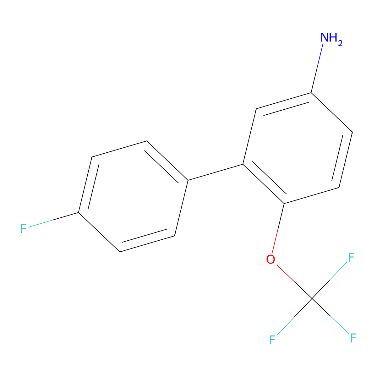 4'-Fluoro-2-(trifluoromethoxy)biphenyl-5-amine molecular structure, CAS 1214362-32-9