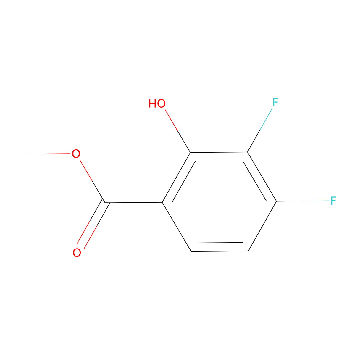 Methyl 3,4-difluoro-2-hydroxybenzoate molecular structure, CAS 1214362-33-0