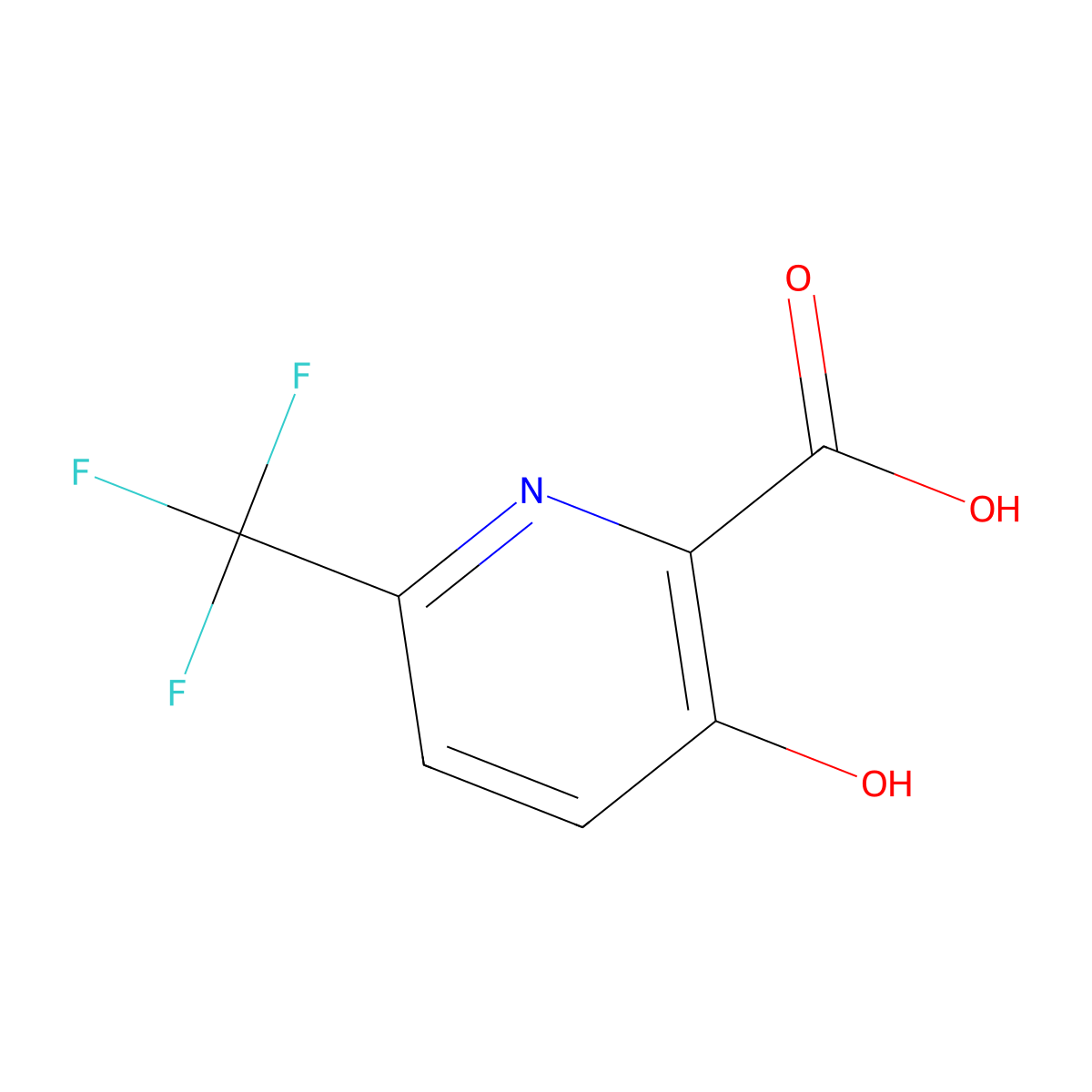 3-Hydroxy-6-(trifluoromethyl)pyridine-2-carboxylic acid molecular structure, CAS 1214362-36-3