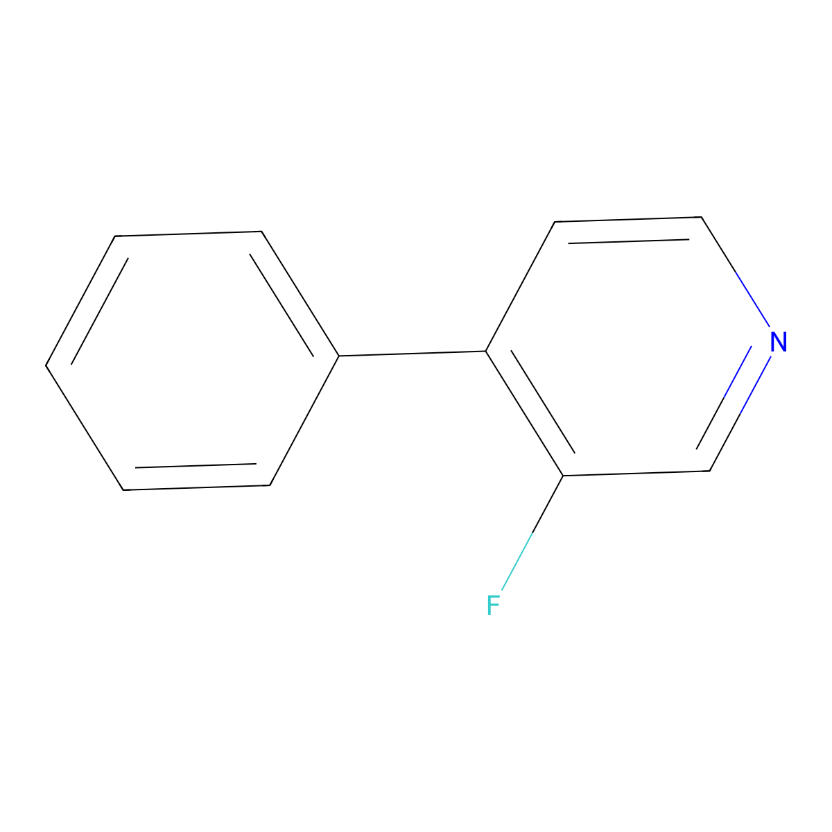 3-Fluoro-4-phenylpyridine molecular structure, CAS 1214362-37-4
