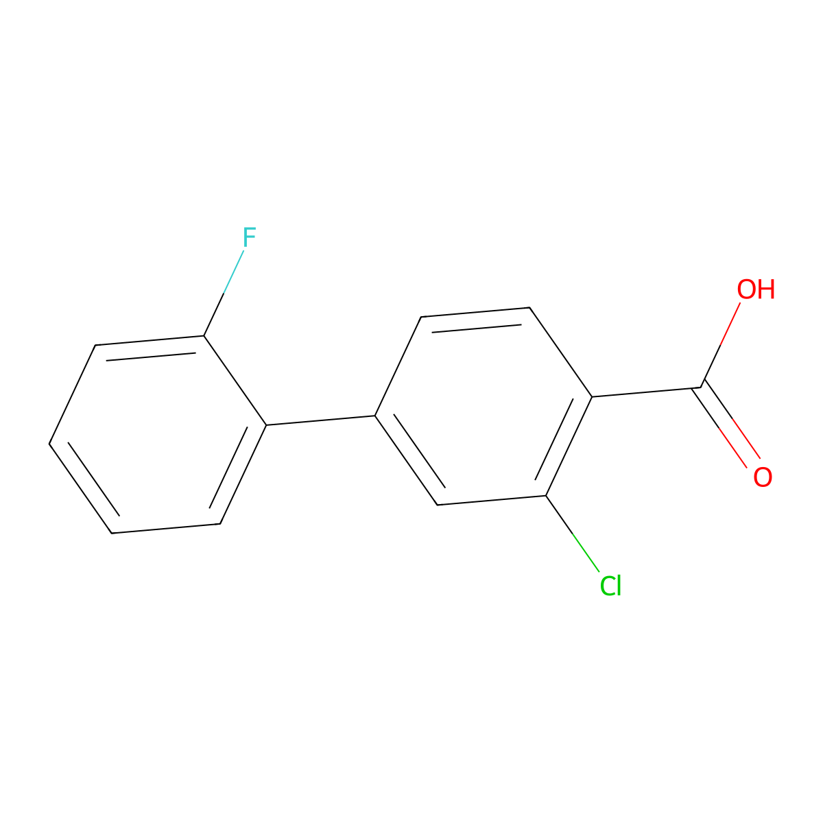 2-Chloro-4-(2-fluorophenyl)benzoic acid molecular structure, CAS 1214362-41-0