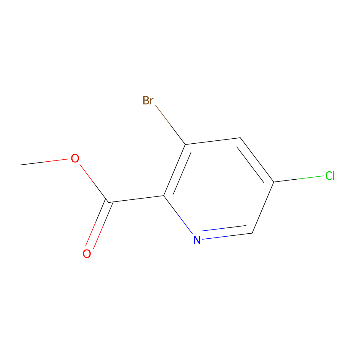 Methyl 3-bromo-5-chloropyridine-2-carboxylate molecular structure, CAS 1214362-45-4
