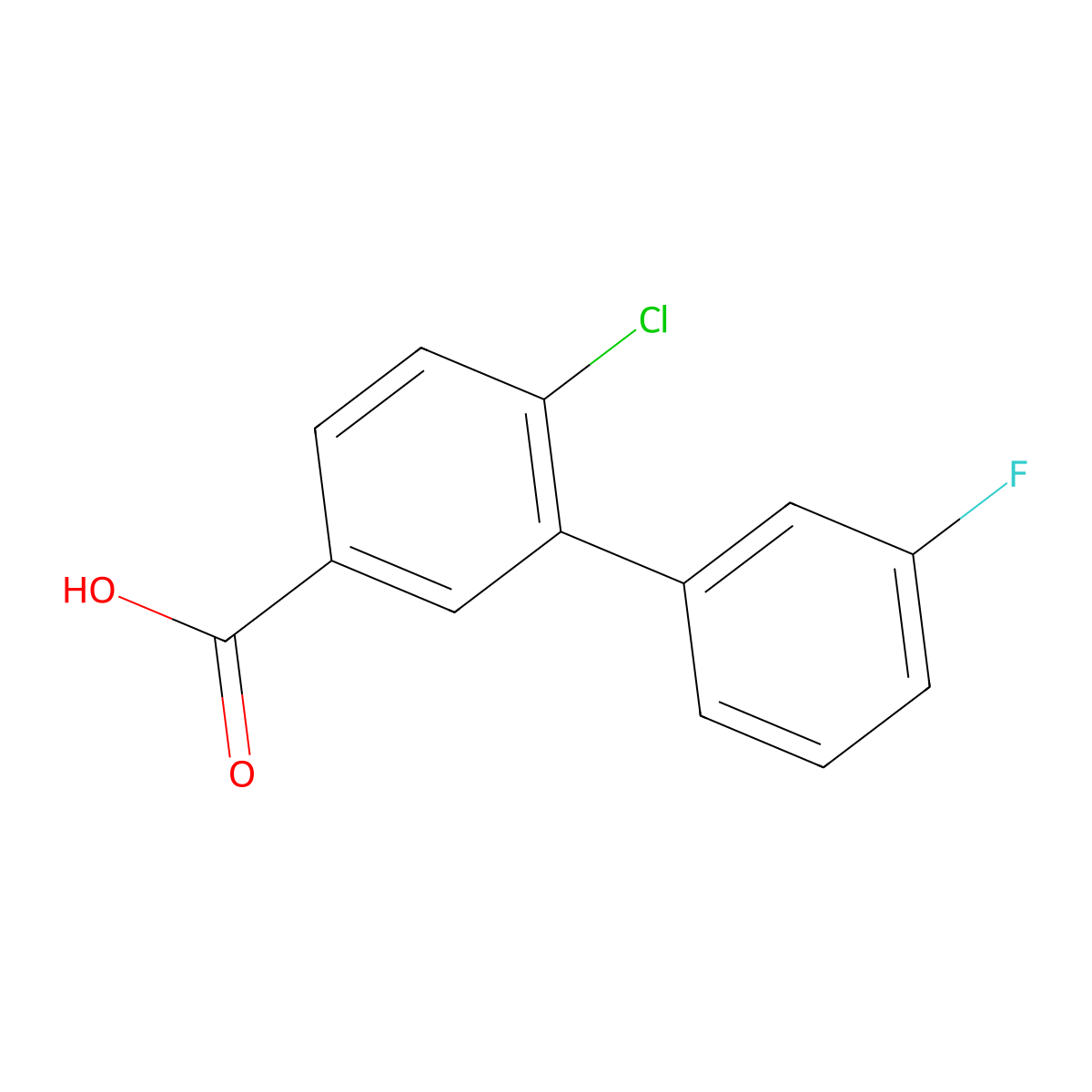 4-Chloro-3-(3-fluorophenyl)benzoic acid molecular structure, CAS 1214362-49-8