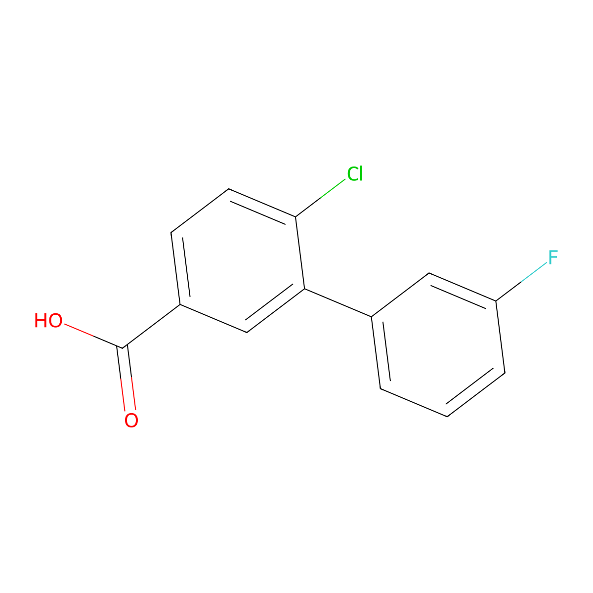 4-Chloro-3-(3-fluorophenyl)benzoic acid molecular structure, CAS 1214362-49-8