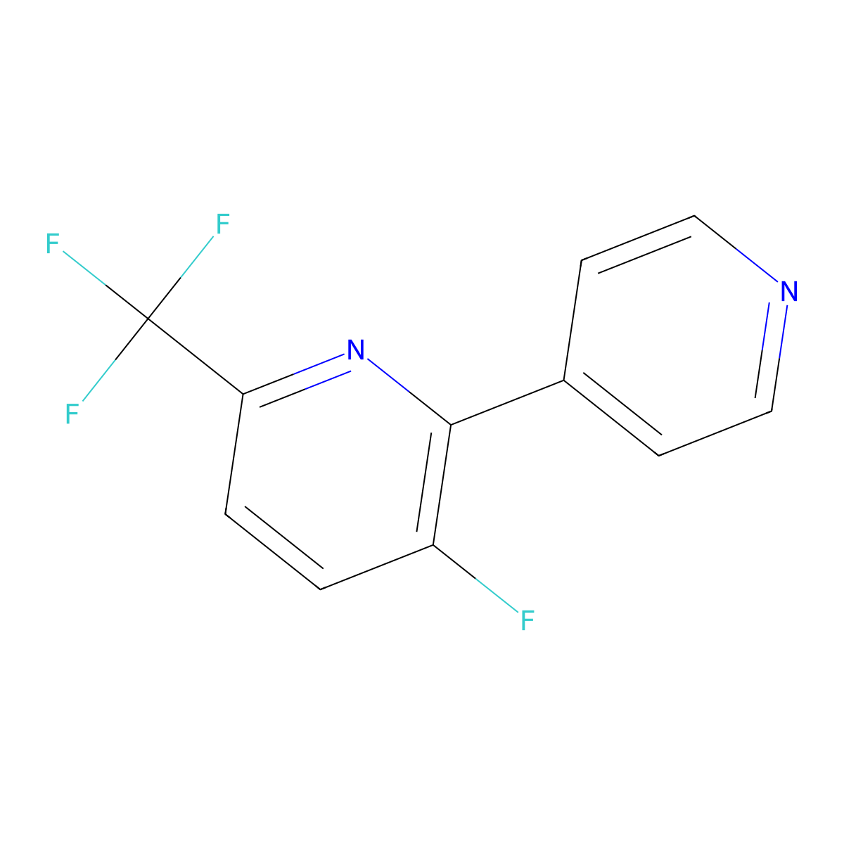 3-Fluoro-2-(pyridin-4-yl)-6-(trifluoromethyl)pyridine molecular structure, CAS 1214362-53-4