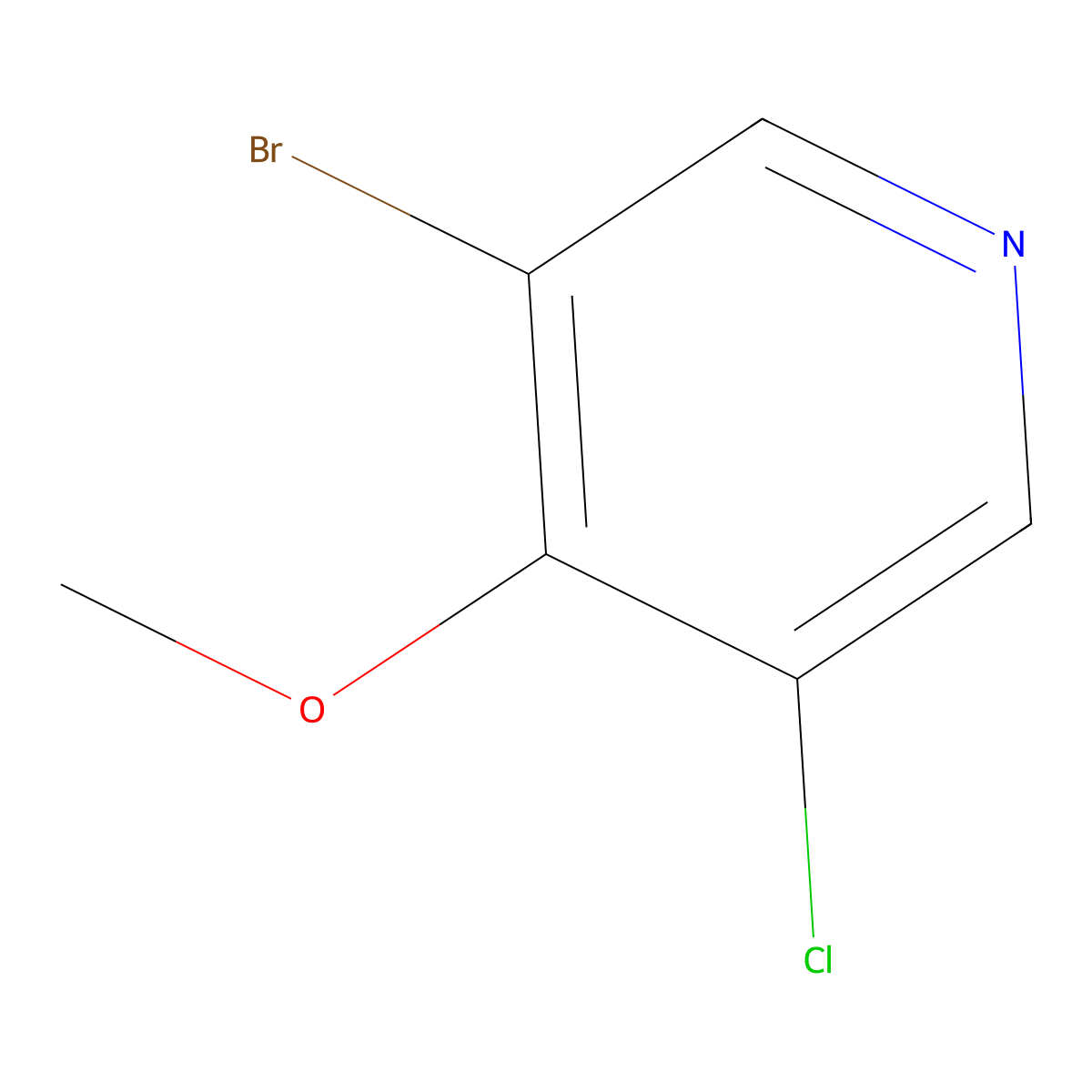 3-Bromo-5-chloro-4-methoxypyridine molecular structure, CAS 1214362-58-9