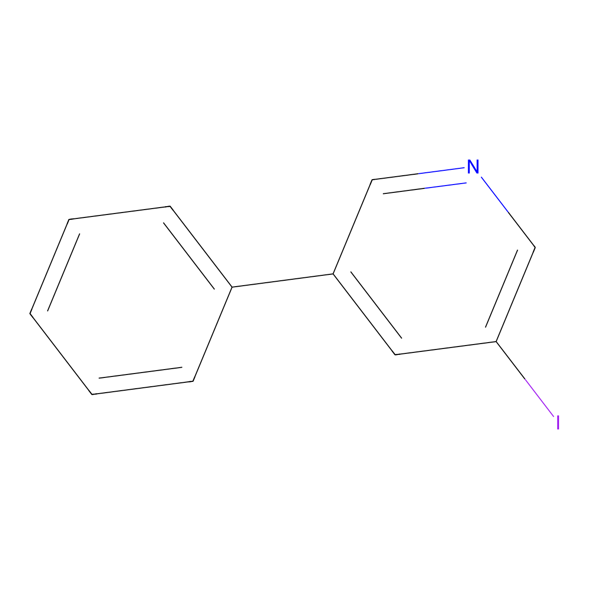 3-Iodo-5-phenylpyridine molecular structure, CAS 1214362-59-0