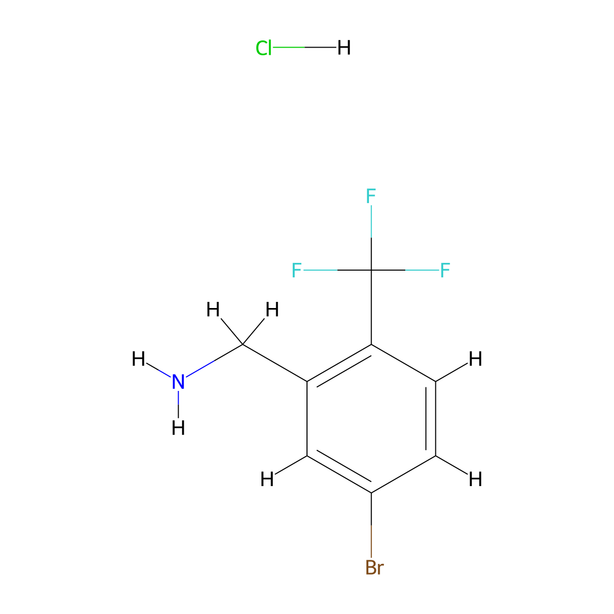 [5-Bromo-2-(trifluoromethyl)phenyl]methanamine hydrochloride molecular structure, CAS 1214362-69-2