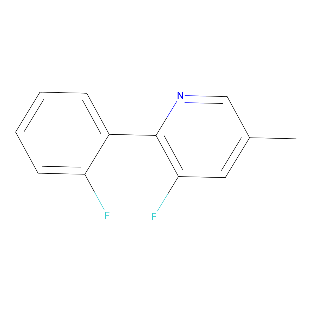 3-Fluoro-2-(2-fluorophenyl)-5-methylpyridine molecular structure, CAS 1214362-77-2