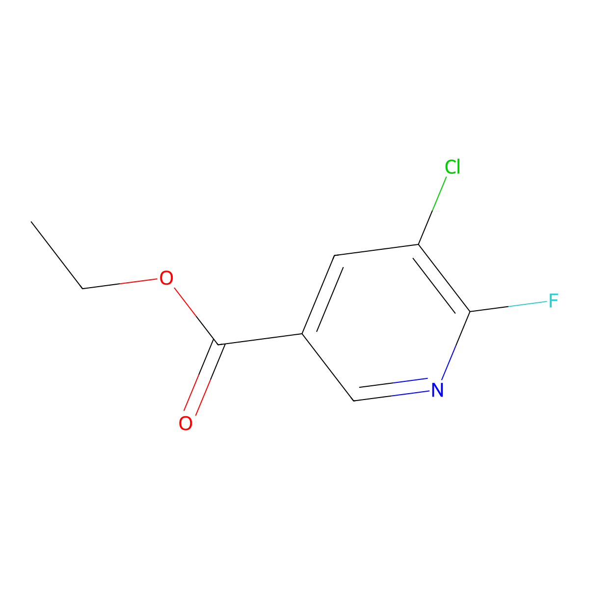 Ethyl 5-chloro-6-fluoronicotinate molecular structure, CAS 1214362-87-4