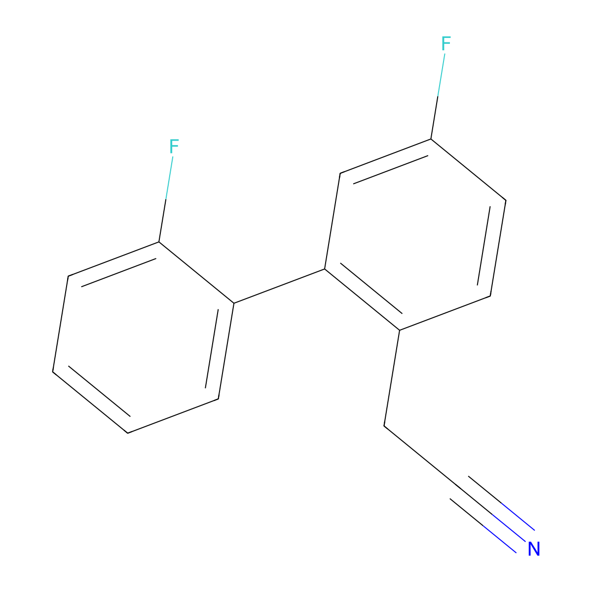 2-[4-Fluoro-2-(2-fluorophenyl)phenyl]acetonitrile molecular structure, CAS 1214362-89-6