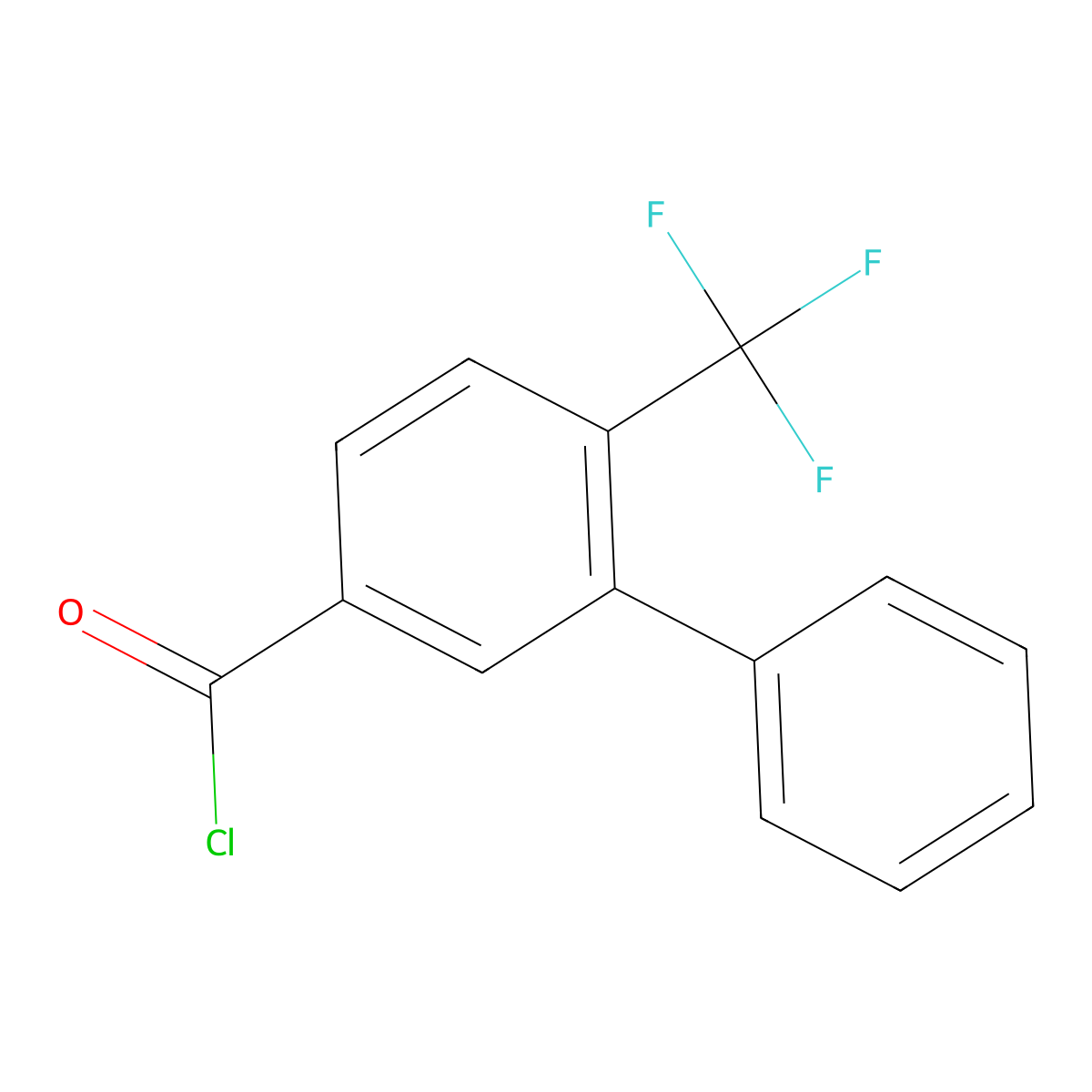3-Phenyl-4-(trifluoromethyl)benzoyl chloride molecular structure, CAS 1214362-97-6