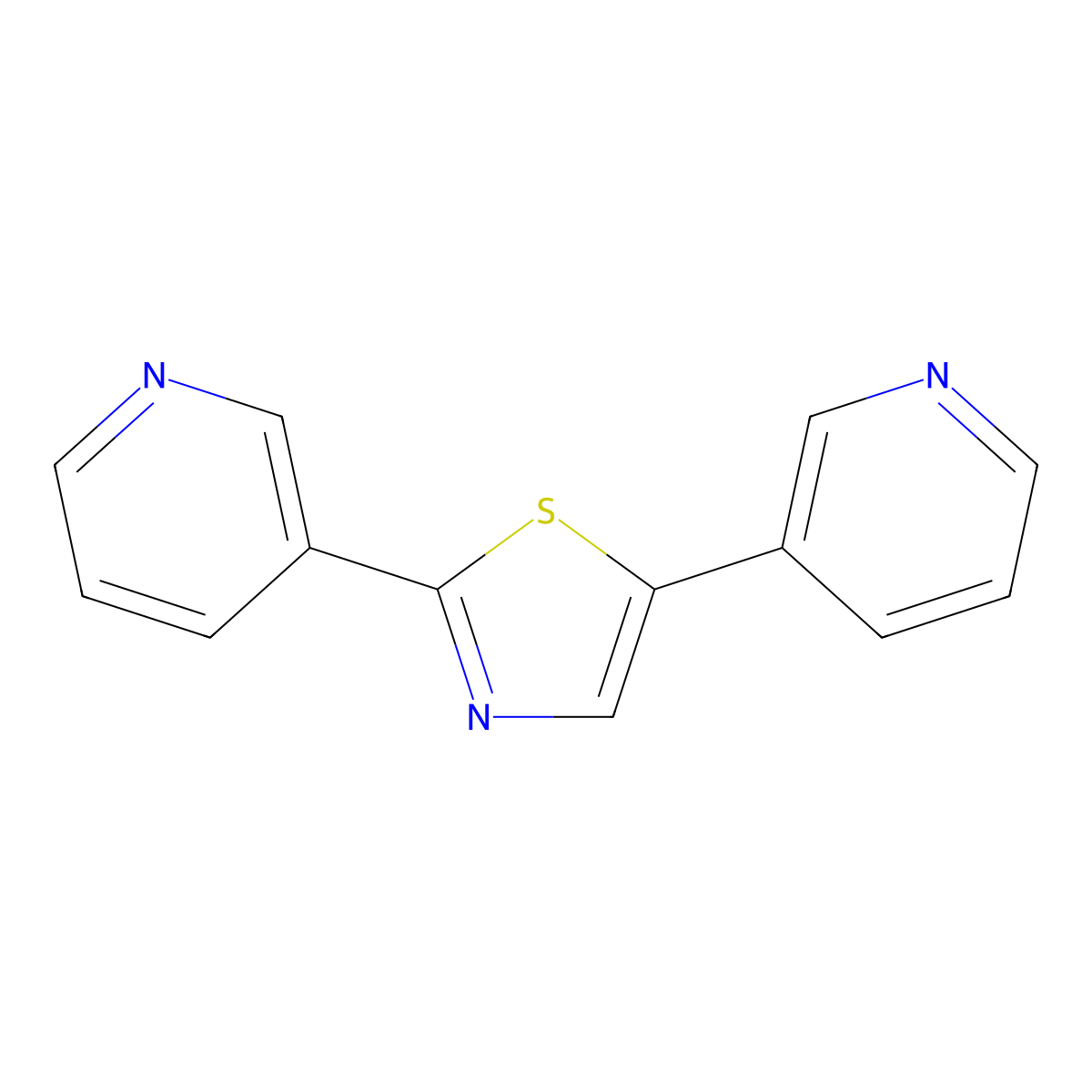 Pyridine, 3-[2-(3-pyridinyl)-5-thiazolyl]- molecular structure, CAS 1214363-00-4