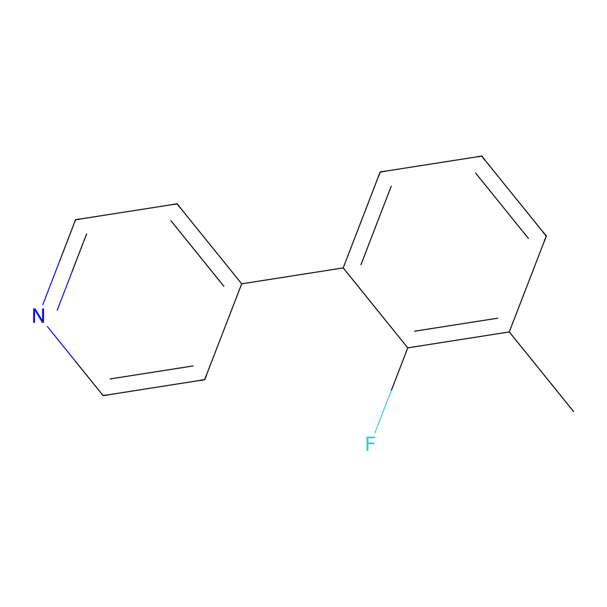 4-(2-Fluoro-3-methylphenyl)pyridine molecular structure, CAS 1214363-09-3