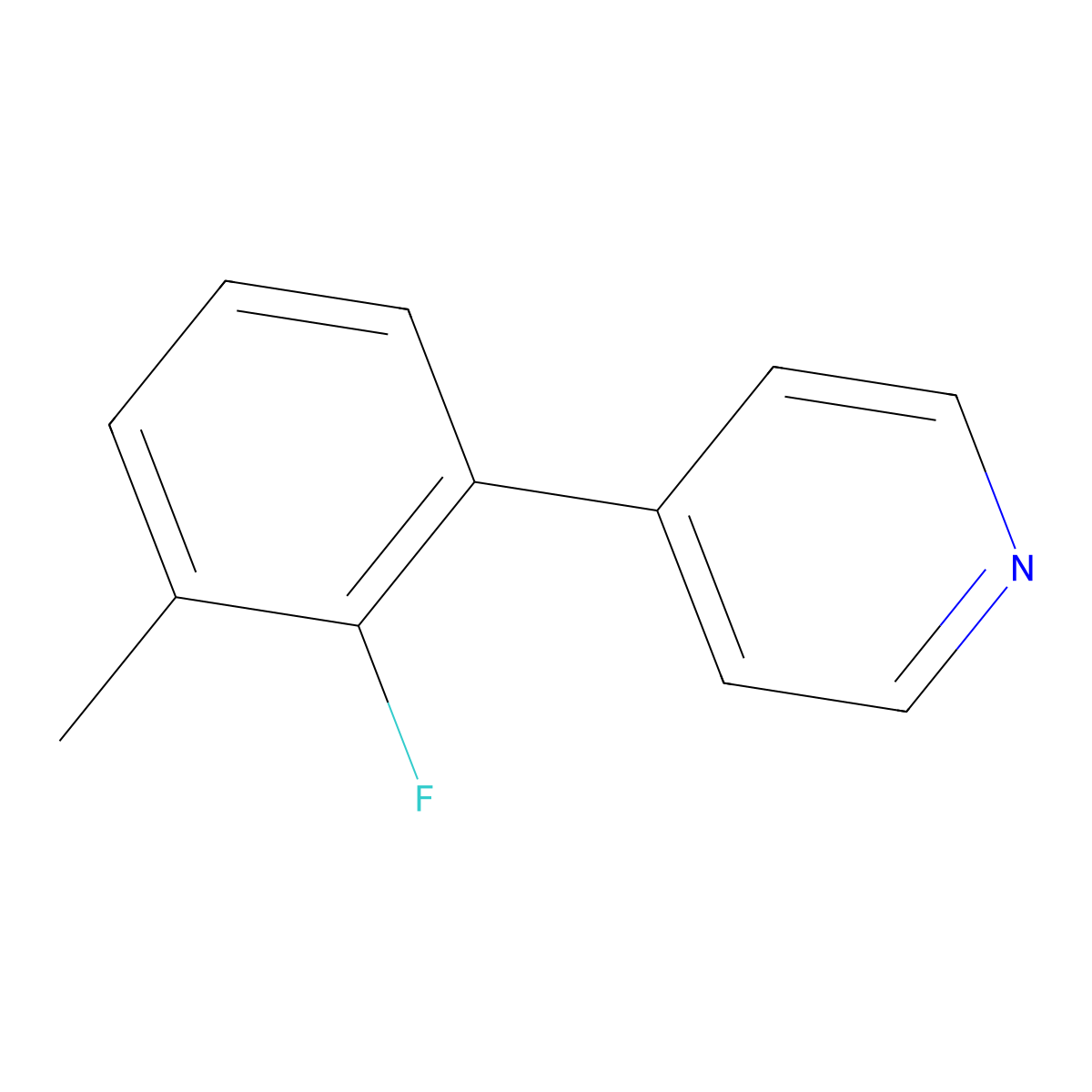 4-(2-Fluoro-3-methylphenyl)pyridine molecular structure, CAS 1214363-09-3