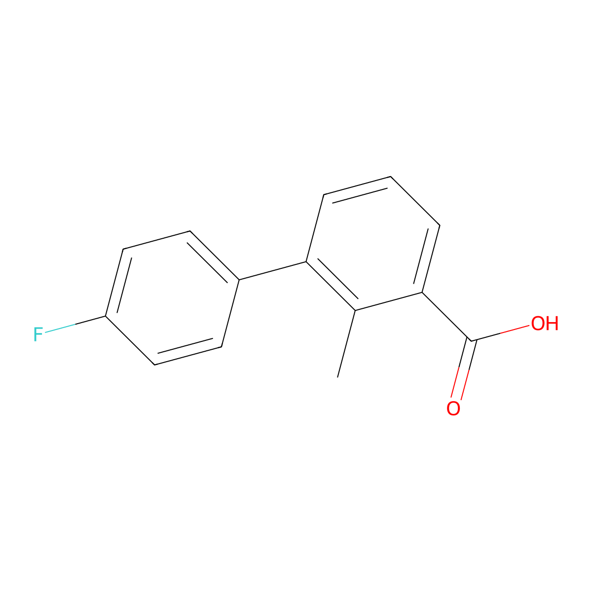 3-(4-Fluorophenyl)-2-methylbenzoic acid molecular structure, CAS 1214363-21-9