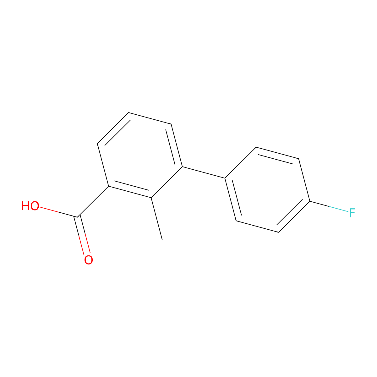 3-(4-Fluorophenyl)-2-methylbenzoic acid molecular structure, CAS 1214363-21-9