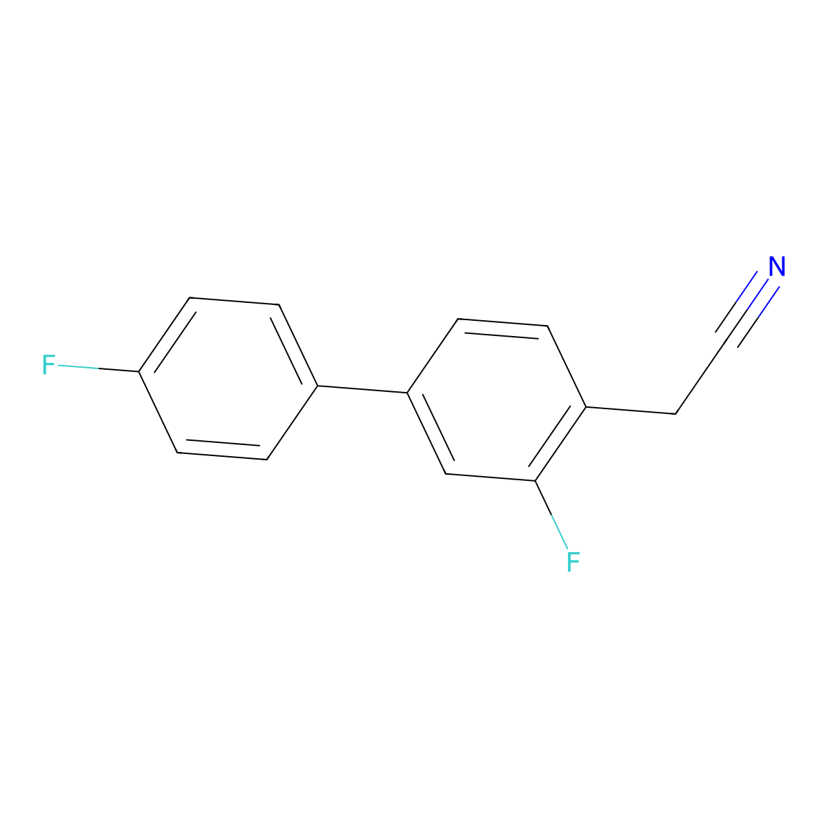 2-[2-Fluoro-4-(4-fluorophenyl)phenyl]acetonitrile molecular structure, CAS 1214363-33-3