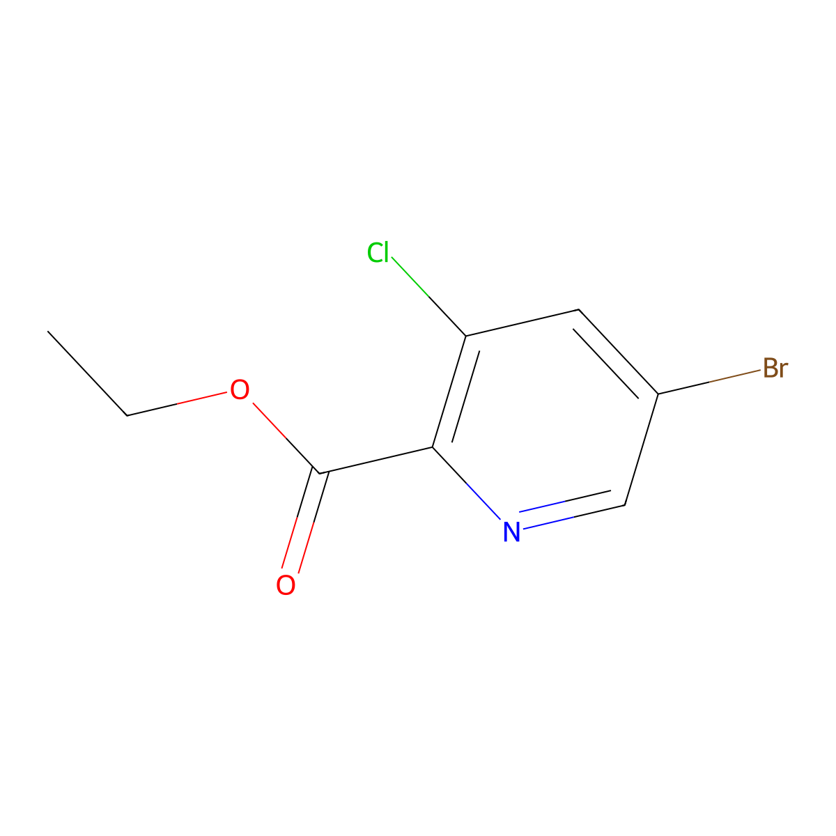 Ethyl 5-bromo-3-chloropicolinate molecular structure, CAS 1214363-50-4