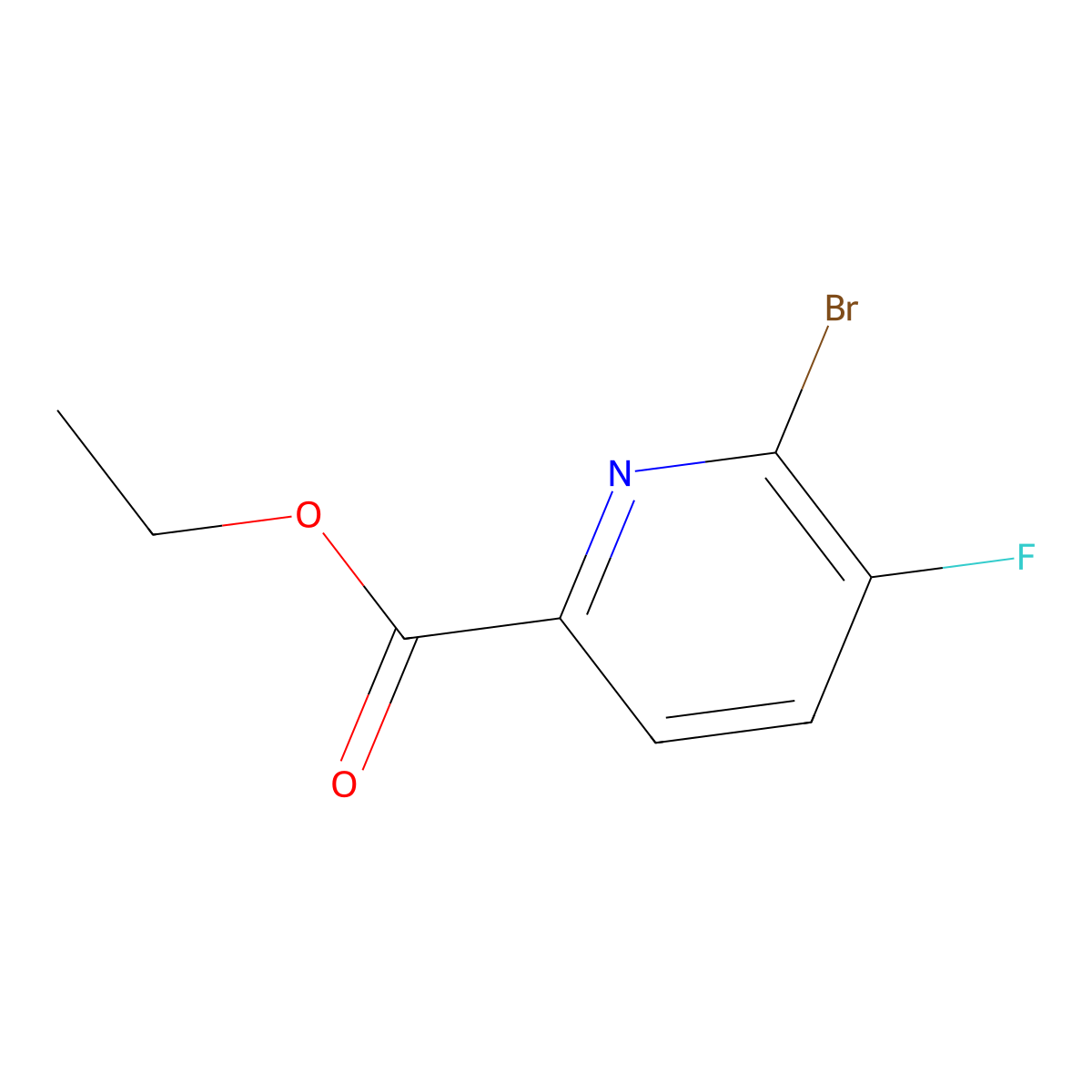Ethyl 6-bromo-5-fluoropicolinate molecular structure, CAS 1214363-55-9
