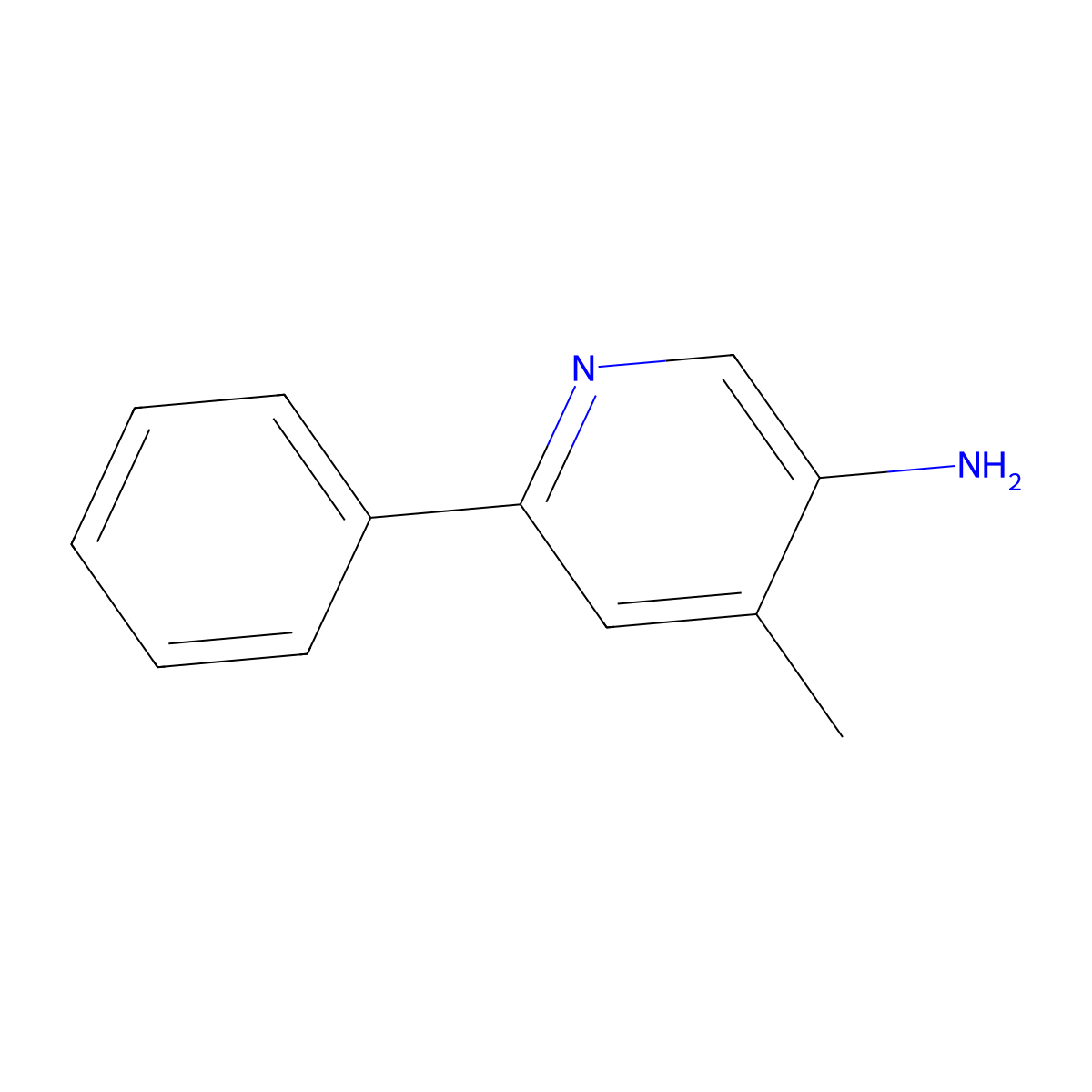 4-Methyl-6-phenylpyridin-3-amine molecular structure, CAS 1214363-57-1