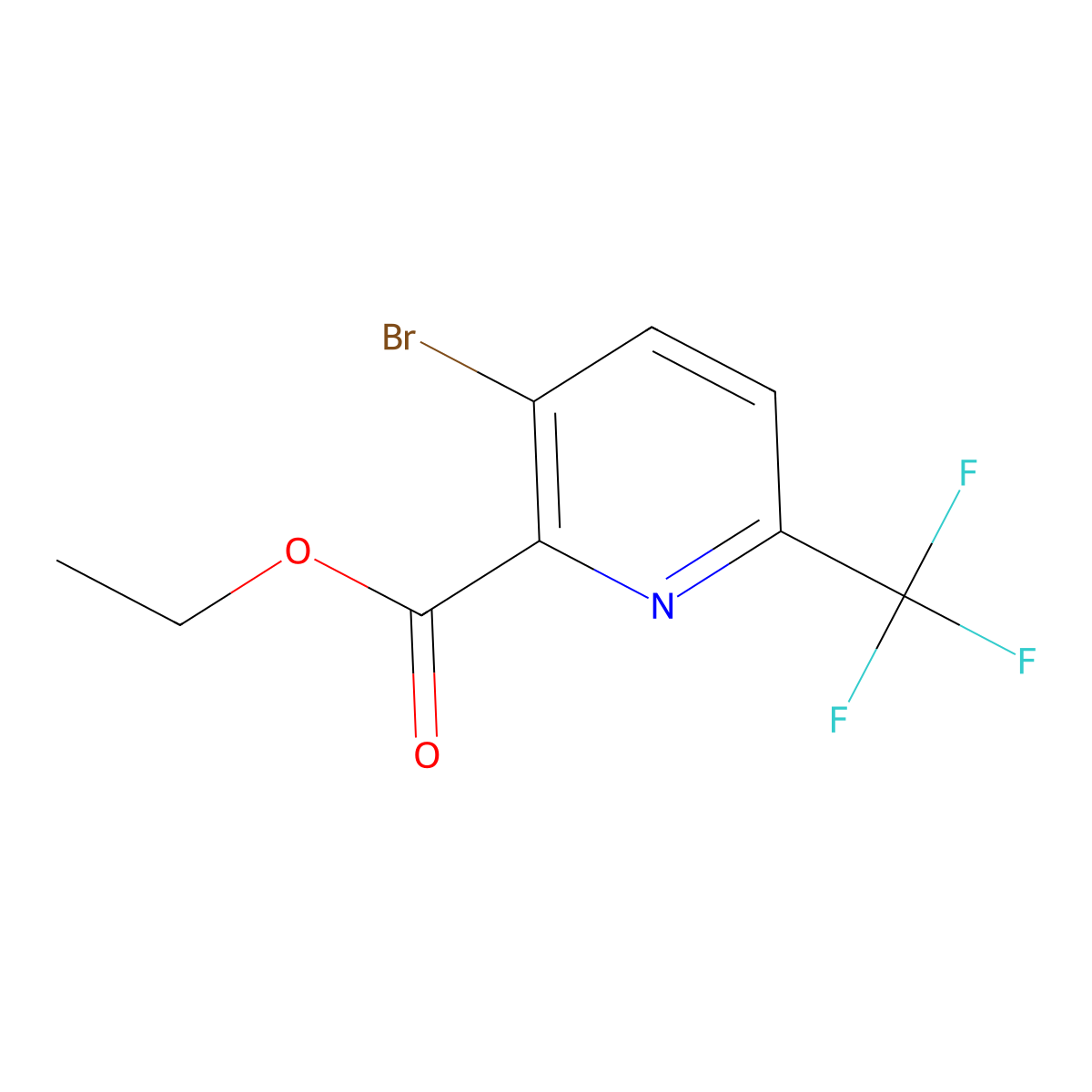 Ethyl 3-bromo-6-(trifluoromethyl)-2-pyridinecarboxylate molecular structure, CAS 1214363-72-0