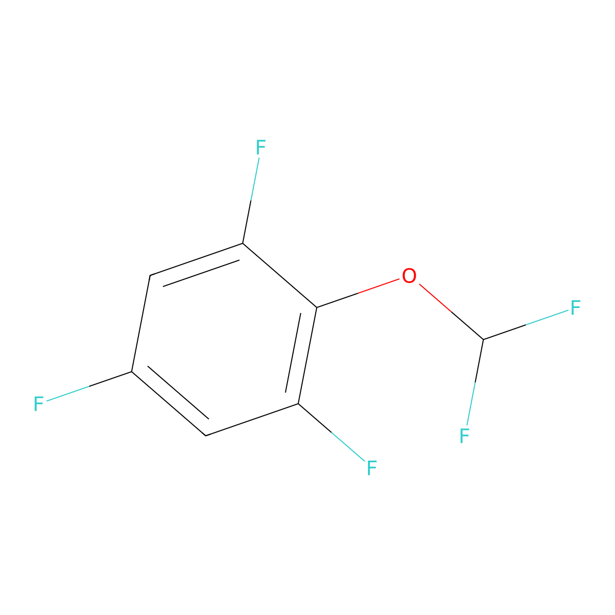 2-(Difluoromethoxy)-1,3,5-trifluoro-benzene molecular structure, CAS 1214364-46-1