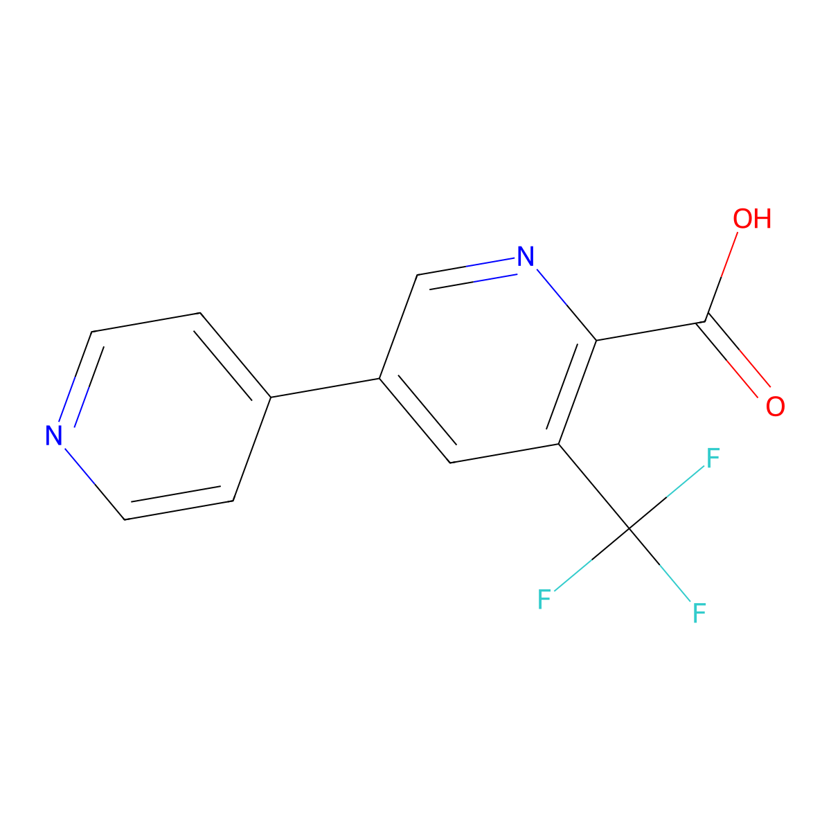 5-(Pyridin-4-yl)-3-(trifluoromethyl)picolinic acid molecular structure, CAS 1214364-65-4