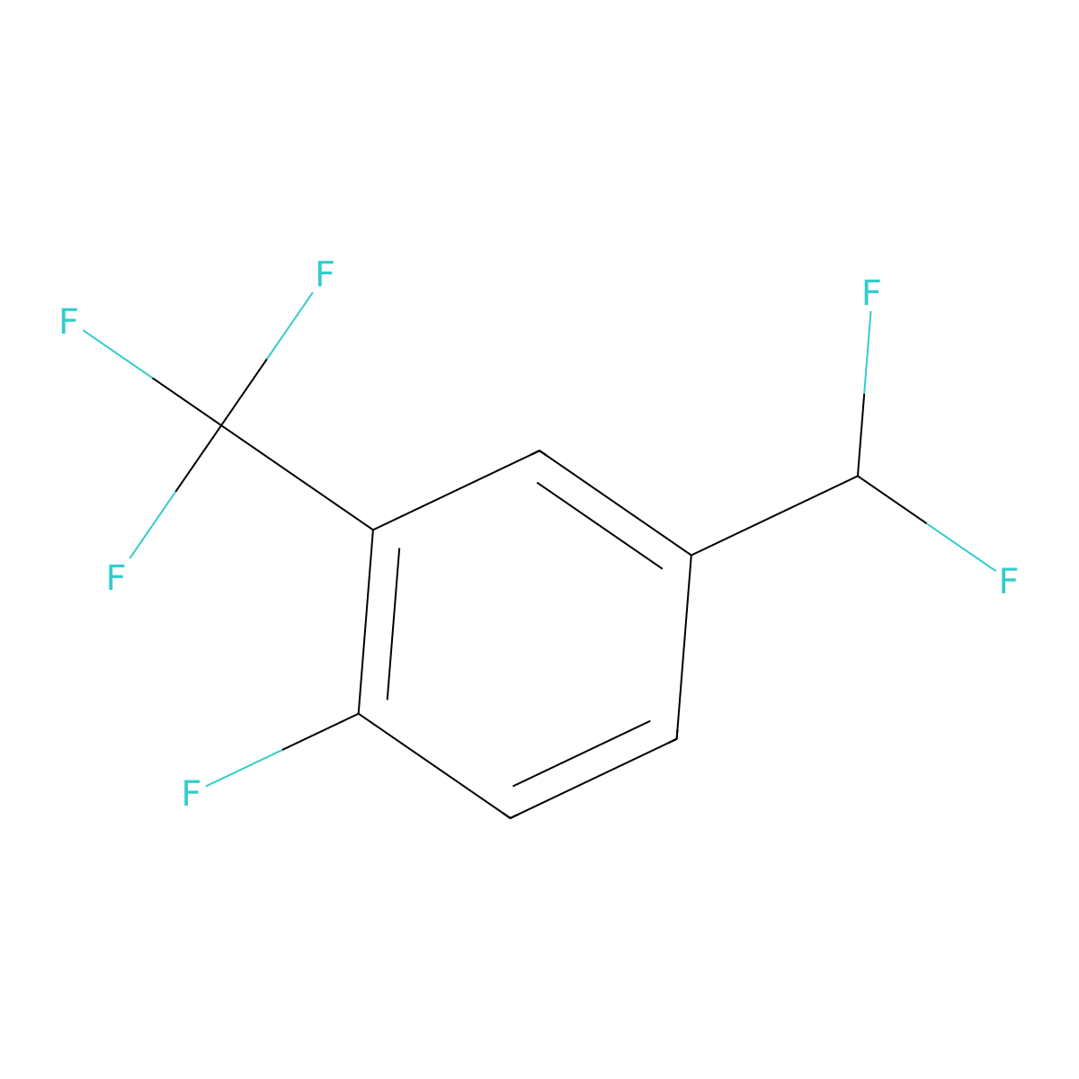 4-(Difluoromethyl)-1-fluoro-2-(trifluoromethyl)benzene molecular structure, CAS 1214364-78-9