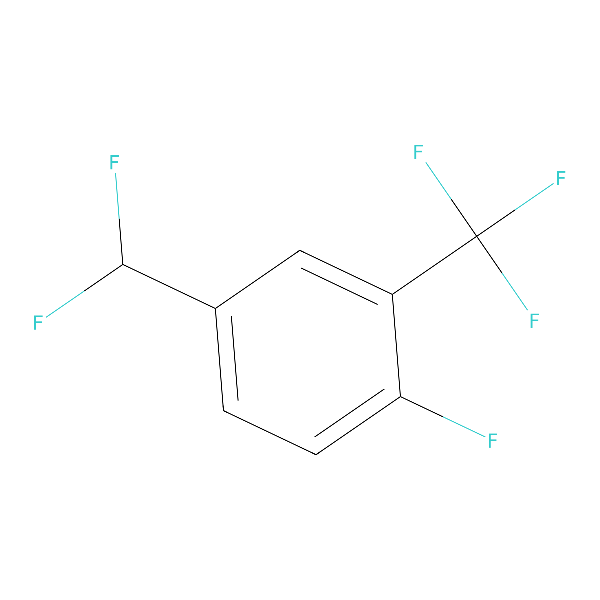 4-(Difluoromethyl)-1-fluoro-2-(trifluoromethyl)benzene molecular structure, CAS 1214364-78-9